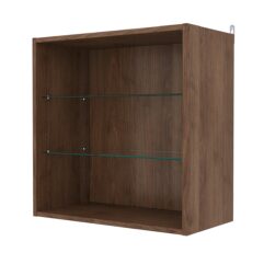 Витрина настенная с регулировочными полками №1-1ГГ-РЕГ, Орех