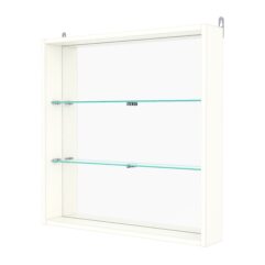 Витрина настенная с регулировочными полками №1-2ГУ-РЕГ с зеркалом, Белый