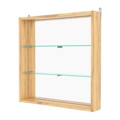 Витрина настенная с регулировочными полками №1-2ГУ-РЕГ с зеркалом, Дуб Золотистый