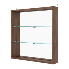 Витрина настенная с регулировочными полками №1-2ГУ-РЕГ с зеркалом, Орех