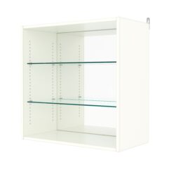 Витрина настенная с регулировочными полками №1-2ГГ-РЕГ с зеркалом, Белый