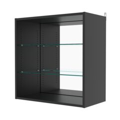 Витрина настенная с регулировочными полками №1-2ГГ-РЕГ с зеркалом, Черный