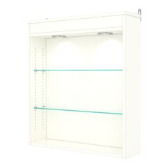 Витрина настенная с регулировочными полками №1-3Г-РЕГ с подсветкой, Белый
