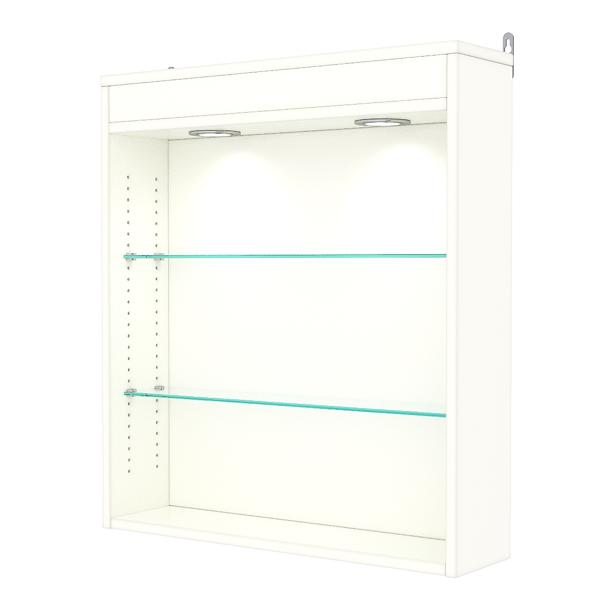 Витрина настенная с регулировочными полками №1-3Г-РЕГ с подсветкой, Белый