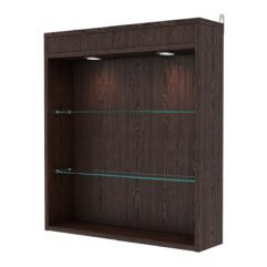 Витрина настенная с регулировочными полками №1-3Г-РЕГ с подсветкой, Дуб Венге