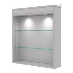 Витрина настенная с регулировочными полками №1-3Г-РЕГ с подсветкой, Серый