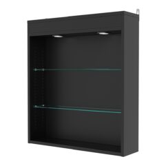 Витрина настенная с регулировочными полками №1-3Г-РЕГ с подсветкой, Черный