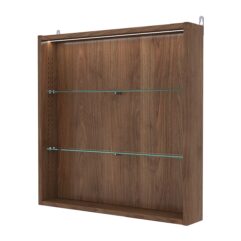 Витрина настенная с регулировочными полками №1-3ГУ-РЕГ с подсветкой, Орех