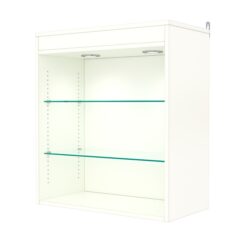 Витрина настенная с регулировочными полками №1-3ГГ-РЕГ с подсветкой, Белый