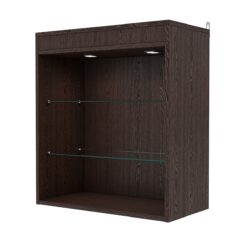 Витрина настенная с регулировочными полками №1-3ГГ-РЕГ с подсветкой, Дуб Венге