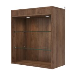 Витрина настенная с регулировочными полками №1-3ГГ-РЕГ с подсветкой, Орех