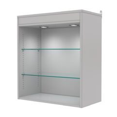 Витрина настенная с регулировочными полками №1-3ГГ-РЕГ с подсветкой, Серый