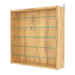 Витрина настенная с регулировочными полками №1-5Г-РЕГ, Дуб Золотистый