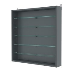 Витрина настенная с регулировочными полками №1-5ГУ-РЕГ, Темно-Серый