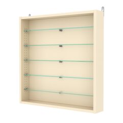 Витрина настенная с регулировочными полками №1-5ГУ-РЕГ, Крем Вайс