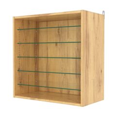 Витрина настенная с регулировочными полками №1-5ГГ-РЕГ, Дуб Золотистый