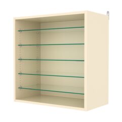 Витрина настенная с регулировочными полками №1-5ГГ-РЕГ, Крем Вайс