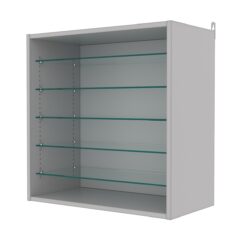 Витрина настенная с регулировочными полками №1-5ГГ-РЕГ, Серый