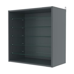 Витрина настенная с регулировочными полками №1-5ГГ-РЕГ, Темно-Серый