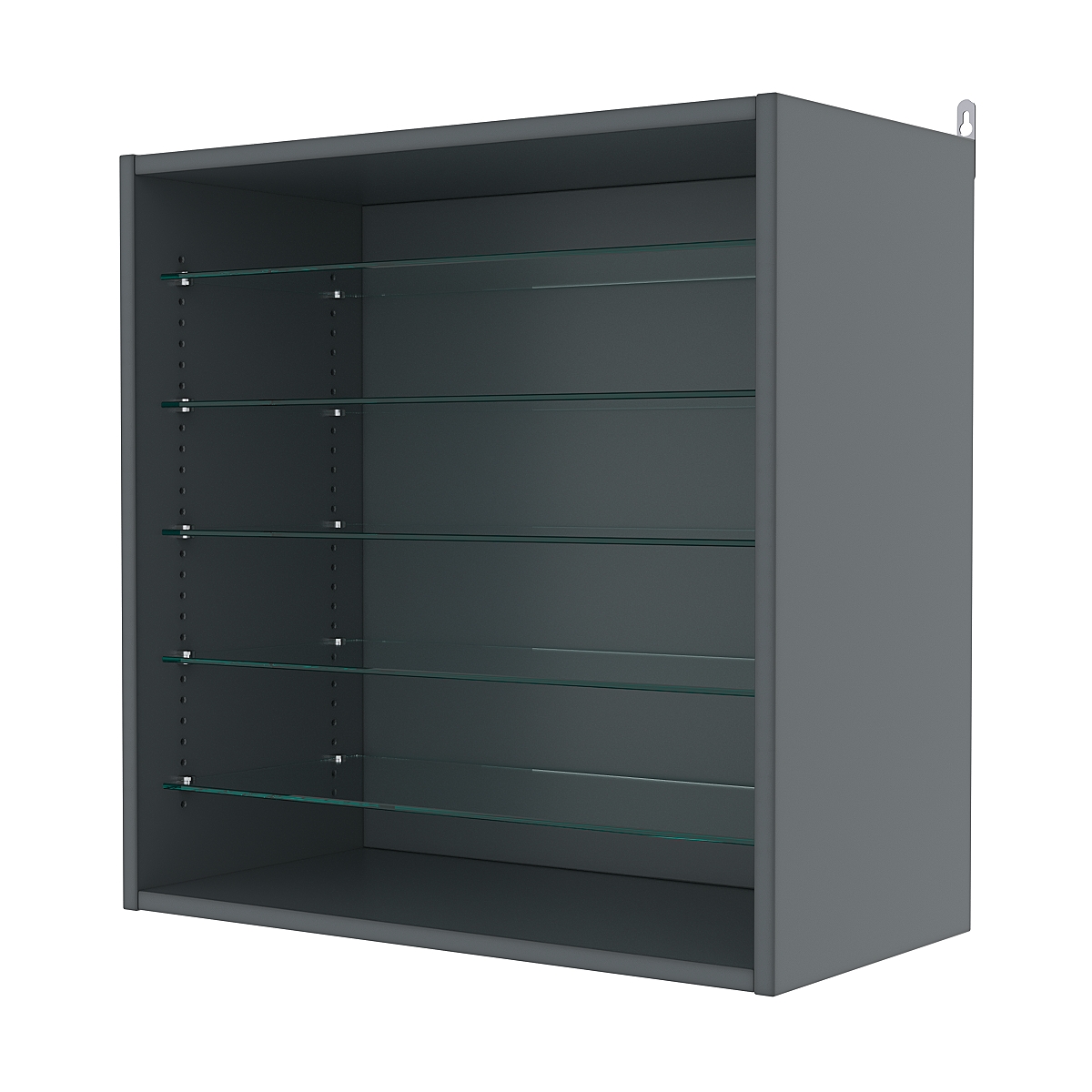 Витрина настенная с регулировочными полками №1-5ГГ-РЕГ, Темно-Серый