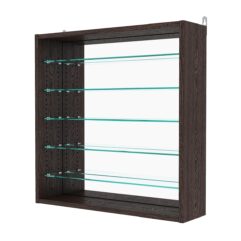 Витрина настенная с регулировочными полками №1-6Г-РЕГ с зеркалом, Дуб Венге