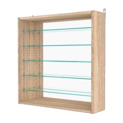 Витрина настенная с регулировочными полками №1-6Г-РЕГ с зеркалом, Дуб Сонома