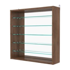 Витрина настенная с регулировочными полками №1-6Г-РЕГ с зеркалом, Орех