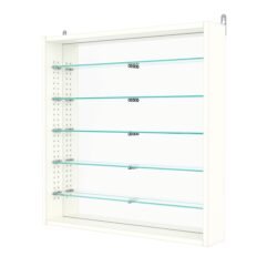 Витрина настенная с регулировочными полками №1-6ГУ-РЕГ с зеркалом, Белый