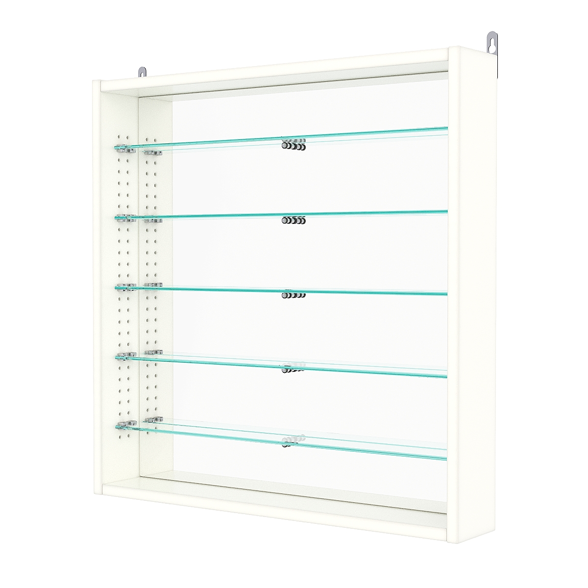 Витрина настенная с регулировочными полками №1-6ГУ-РЕГ с зеркалом, Белый