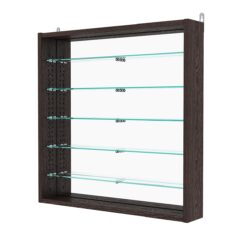 Витрина настенная с регулировочными полками №1-6ГУ-РЕГ с зеркалом, Дуб Венге