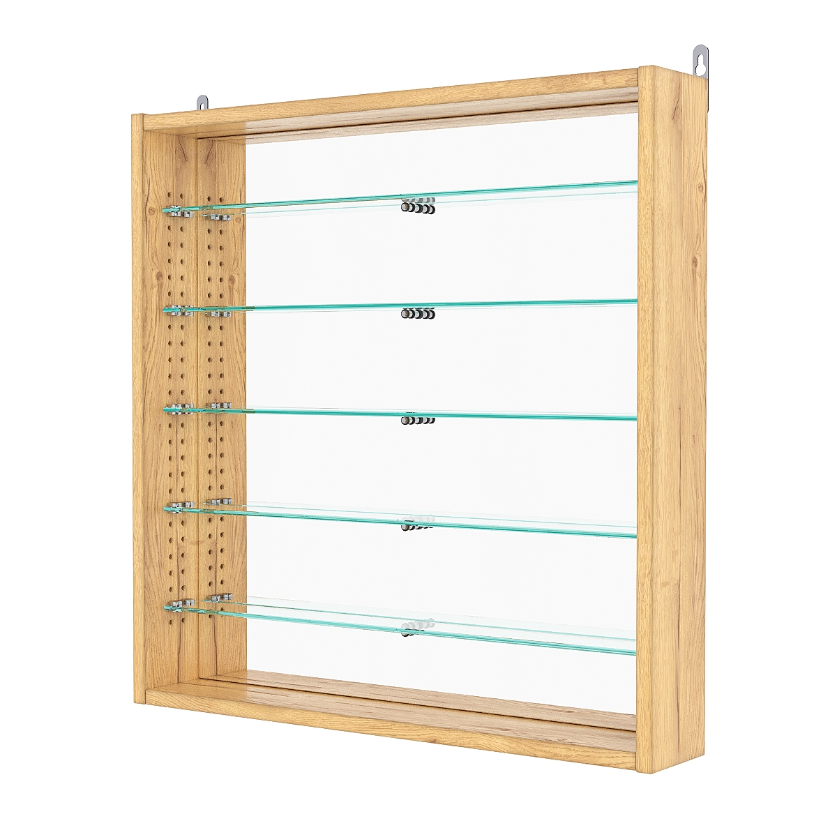 Витрина настенная с регулировочными полками №1-6ГУ-РЕГ с зеркалом, Дуб Золотистый