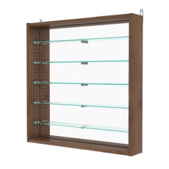 Витрина настенная с регулировочными полками №1-6ГУ-РЕГ с зеркалом, Орех