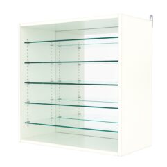 Витрина настенная с регулировочными полками №1-6ГГ-РЕГ с зеркалом, Белый