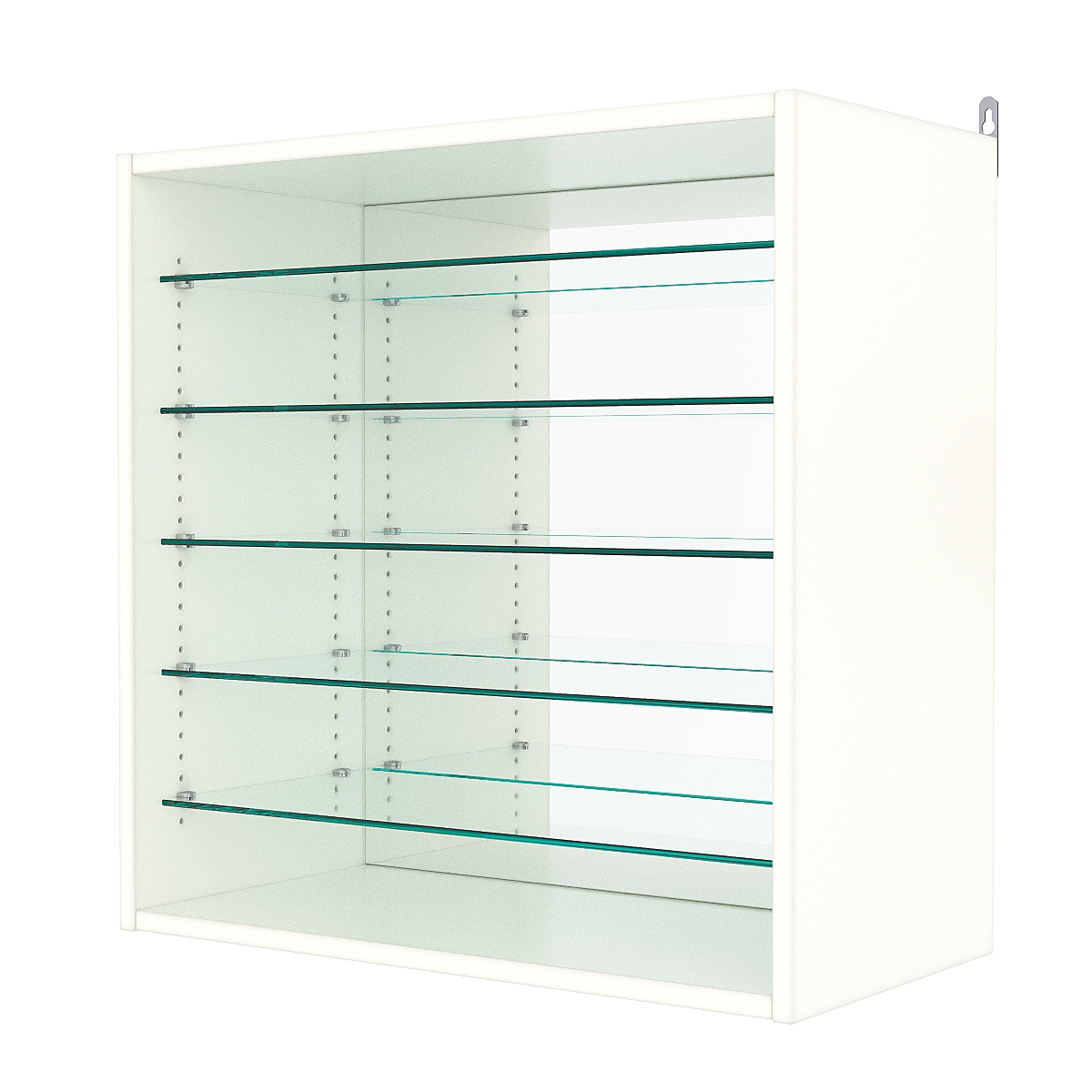 Витрина настенная с регулировочными полками №1-6ГГ-РЕГ с зеркалом, Белый