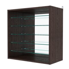 Витрина настенная с регулировочными полками №1-6ГГ-РЕГ с зеркалом, Дуб Венге