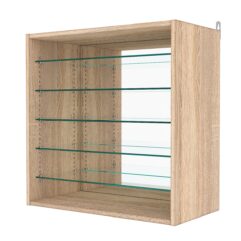 Витрина настенная с регулировочными полками №1-6ГГ-РЕГ с зеркалом, Дуб Сонома