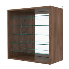 Витрина настенная с регулировочными полками №1-6ГГ-РЕГ с зеркалом, Орех