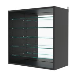 Витрина настенная с регулировочными полками №1-6ГГ-РЕГ с зеркалом, Черный