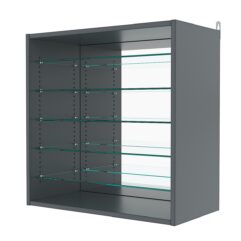 Витрина настенная с регулировочными полками №1-6ГГ-РЕГ с зеркалом, Темно-Серый