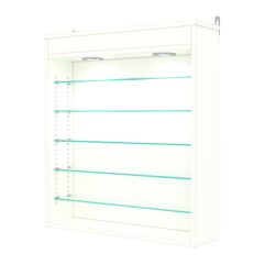 Витрина настенная с регулировочными полками №1-7Г-РЕГ с подсветкой, Белый