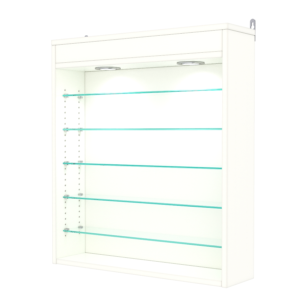 Витрина настенная с регулировочными полками №1-7Г-РЕГ с подсветкой, Белый