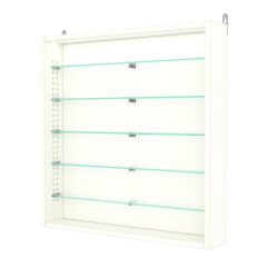 Витрина настенная с регулировочными полками №1-7ГУ-РЕГ с подсветкой, Белый