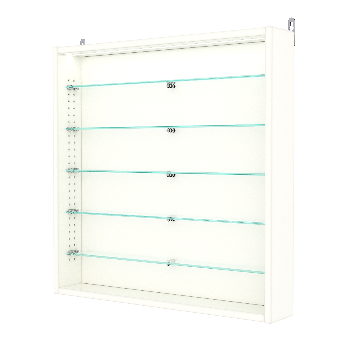Витрина настенная с регулировочными полками №1-7ГУ-РЕГ с подсветкой, Белый