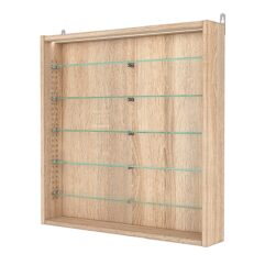 Витрина настенная с регулировочными полками №1-7ГУ-РЕГ с подсветкой, Дуб Сонома