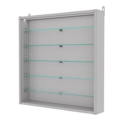 Витрина настенная с регулировочными полками №1-7ГУ-РЕГ с подсветкой, Серый