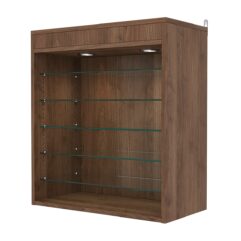 Витрина настенная с регулировочными полками №1-7ГГ-РЕГ с подсветкой, Орех