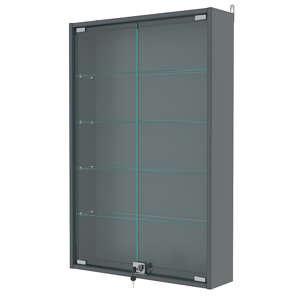 Витрина настенная с регулировочными полками №2-1А-РЕГ, Темно-Серый