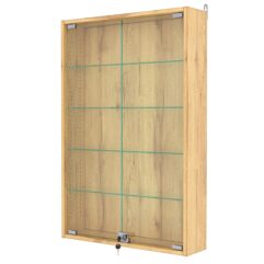 Витрина настенная с регулировочными полками №2-1А-РЕГ, Дуб Золотистый