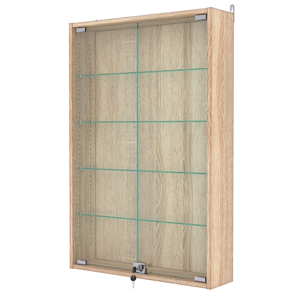 Витрина настенная с регулировочными полками №2-1А-РЕГ, Дуб Сонома