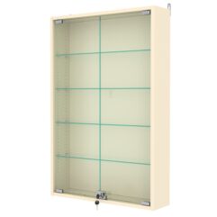 Витрина настенная с регулировочными полками №2-1А-РЕГ, Крем Вайс